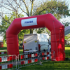 Opblaasbare rode Boog 6,4 x 4,2 mtr   start/ finish, open dag, welkom/ tot ziens