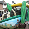 Mini multifun western springkussen met glijbaan 3,6 x 3,3 meter