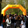 Opblaasbare Boog Oranje 10,2 x 5,8 mtr start/ finish, open dag, welkom/ tot ziens