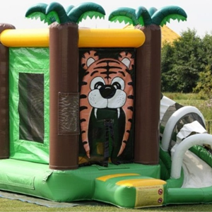 Mini multifun Jungle springkussen met glijbaan 