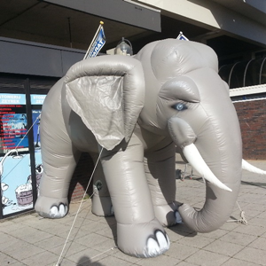 Opblaasbare grijze Olifant 2,6 mtr