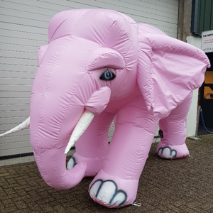 Opblaasbare roze Olifant 2,6 mtr